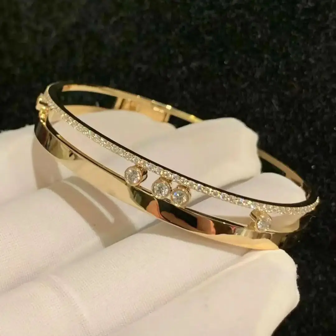 

Europe Luxury Jewelry Fashion Brand High-end Gift Women's Mobile Diamonds Sterling Silver Bracelet Valentine's Day Anniversary
