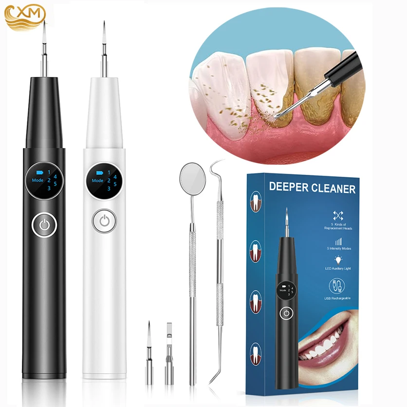 Removedor de Placa Ultrasónico para Dientes, Eliminador de Cálculos Dentales con 5 Modos, Kit de Limpieza Dental, Removedor de Sarro Sónico