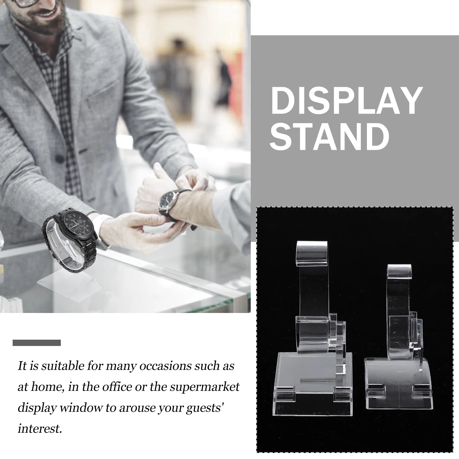 

Acrylic Watch Display St Holder Bracelet Bangle Jewelry Showcase ganizer Base Clear Environmental Friendly Safe Stylish Scratch