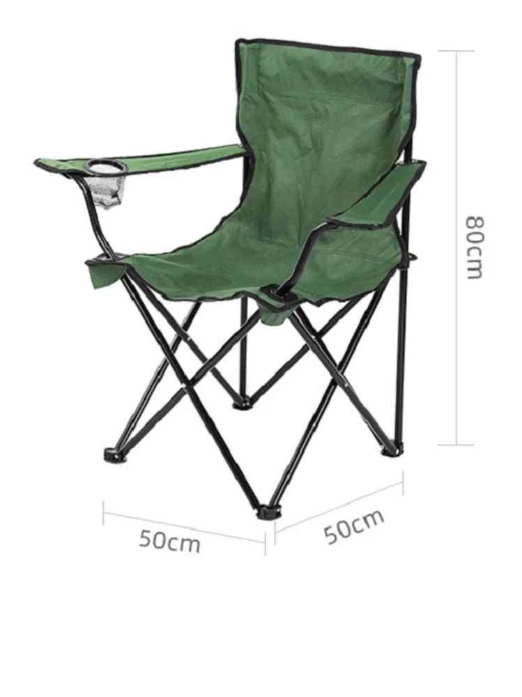 Silla plegable de tela Oxford 600D para exteriores, respaldo con reposabrazos para acampar, hacer bocetos artísticos, pescar, playa, novedad