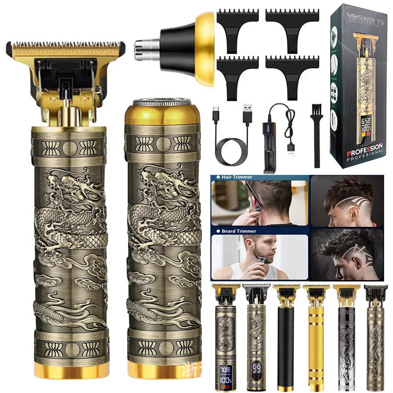 Free Shipping Professional 3 in 1 Dragon Cordless Barber Man Beard Salon Ear Nose Hair Clipper Trimmer Shaver Cut Cutter Machine