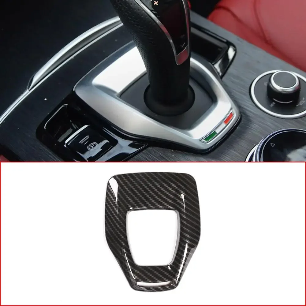 

For Alfa Romeo Stelvio 2020 Car styling ABS Carbon Fiber Texture Center Console Gear Shift Panel Cover Trim Car Accessories