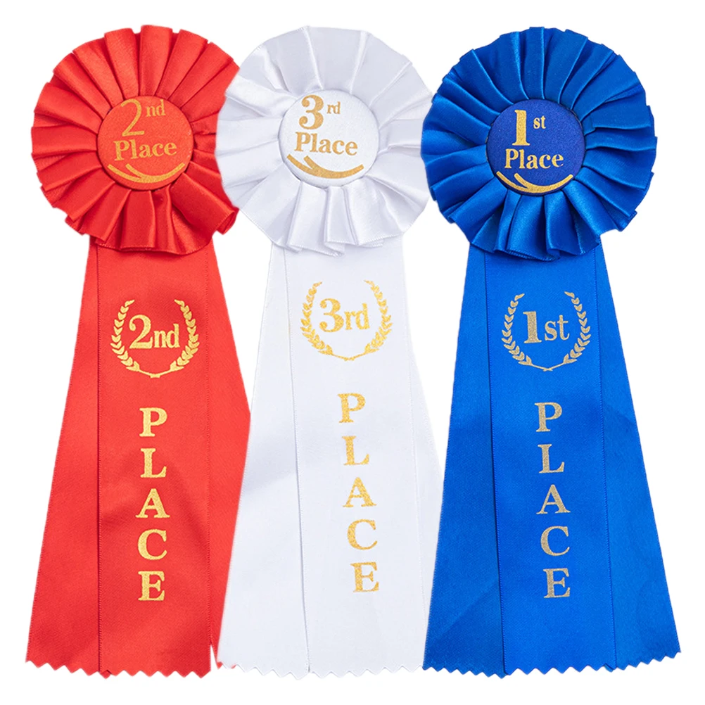 Medalla para competición, premio deportivo, insignia de cinta, reconocimiento, premio de torneo escolar, motivación para estudiantes, 3 uds.