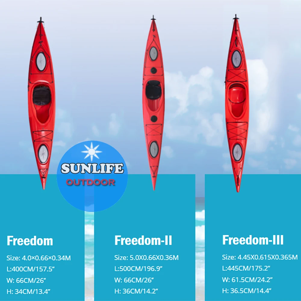 16ft 2-Person Sit-In Plastic Kayak, New Design Ocean Touring Canoe