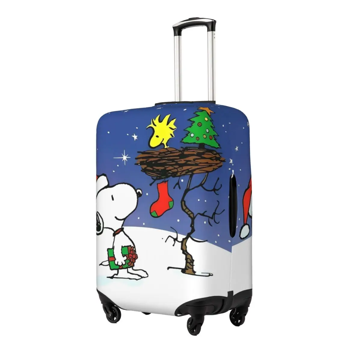 Merry Christmas Snoopy Luggage Covers For Suitcases Travel Suitcase Cover Protector Fit 18-32 Inch Luggage