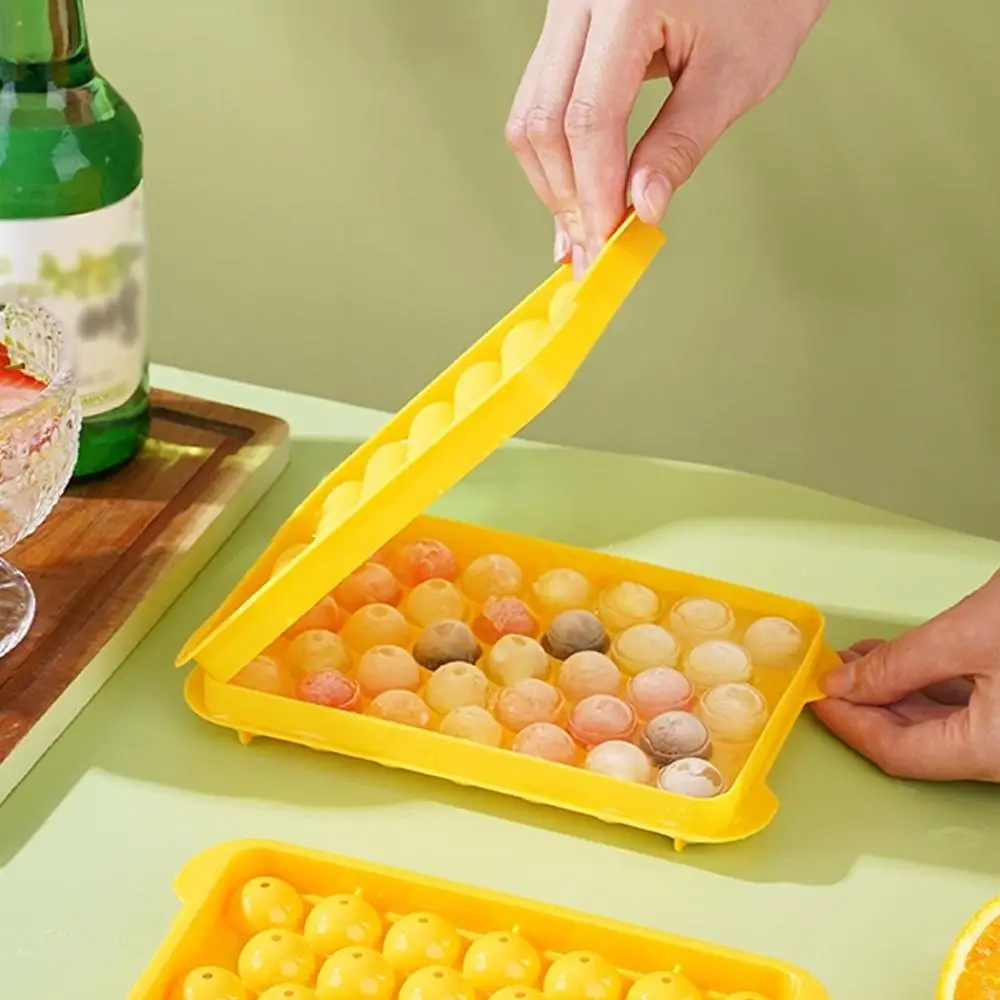 

3pcs Creative Silicone Ice Grid Mold Round With Scoop Ice Cube Tray Storage Box Ice Cube Machine Reusable Food-grade Ice Cube