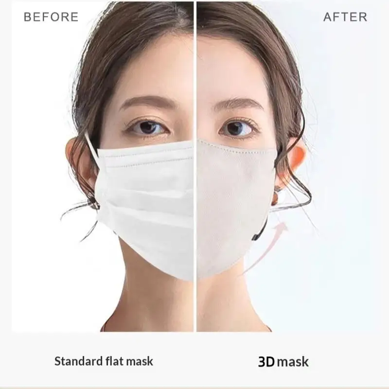 100 Stück Gesichtsmasken im japanischen Stil, 3D-Gesichtsmaske für Erwachsene, atmungsaktive Einwegmasken – Detail 9