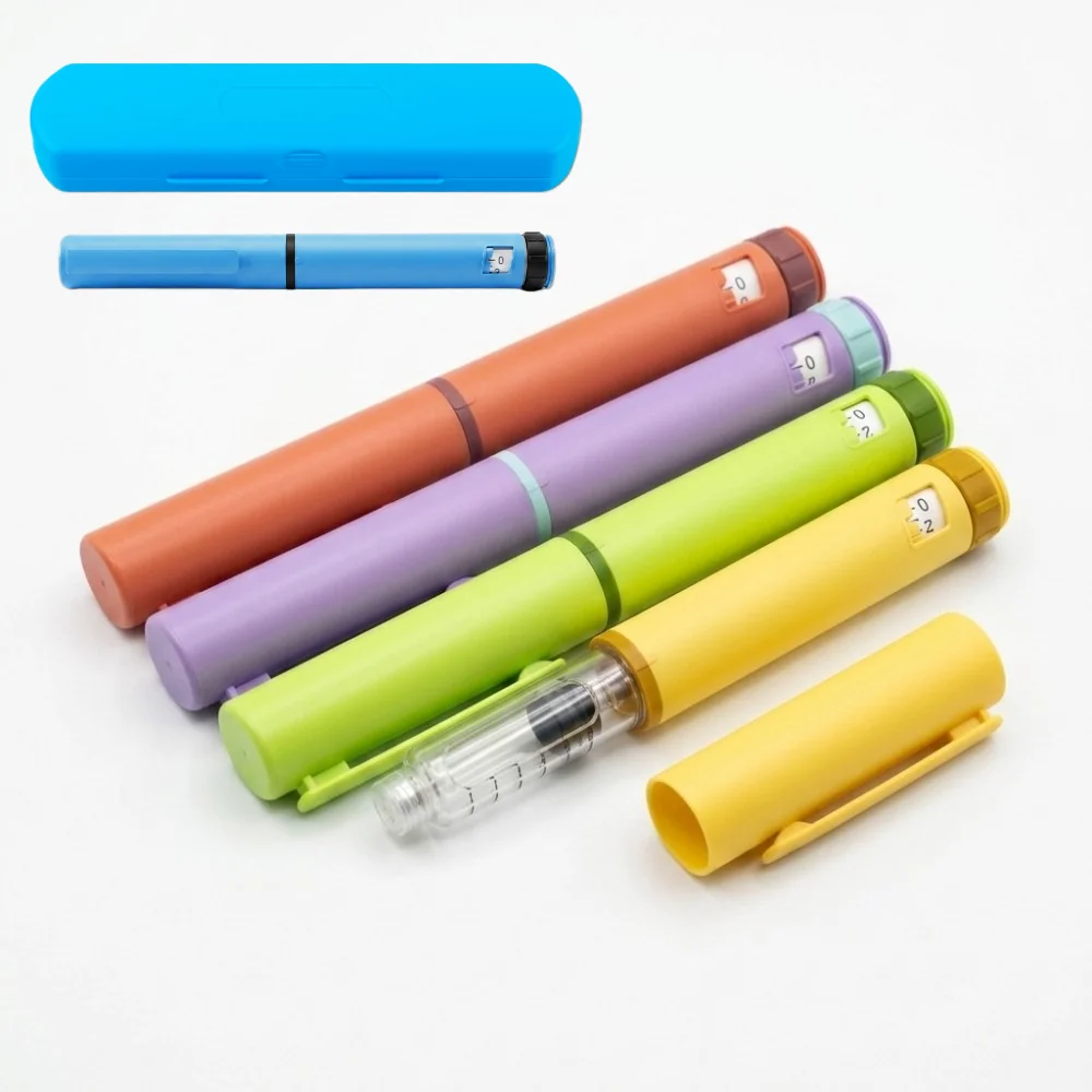 2/1PC Reusable Insulin Injection Pen with Adjustable Dose Dial, Compatible with 3ml Cartridge, Durable Portable Insulin Injector
