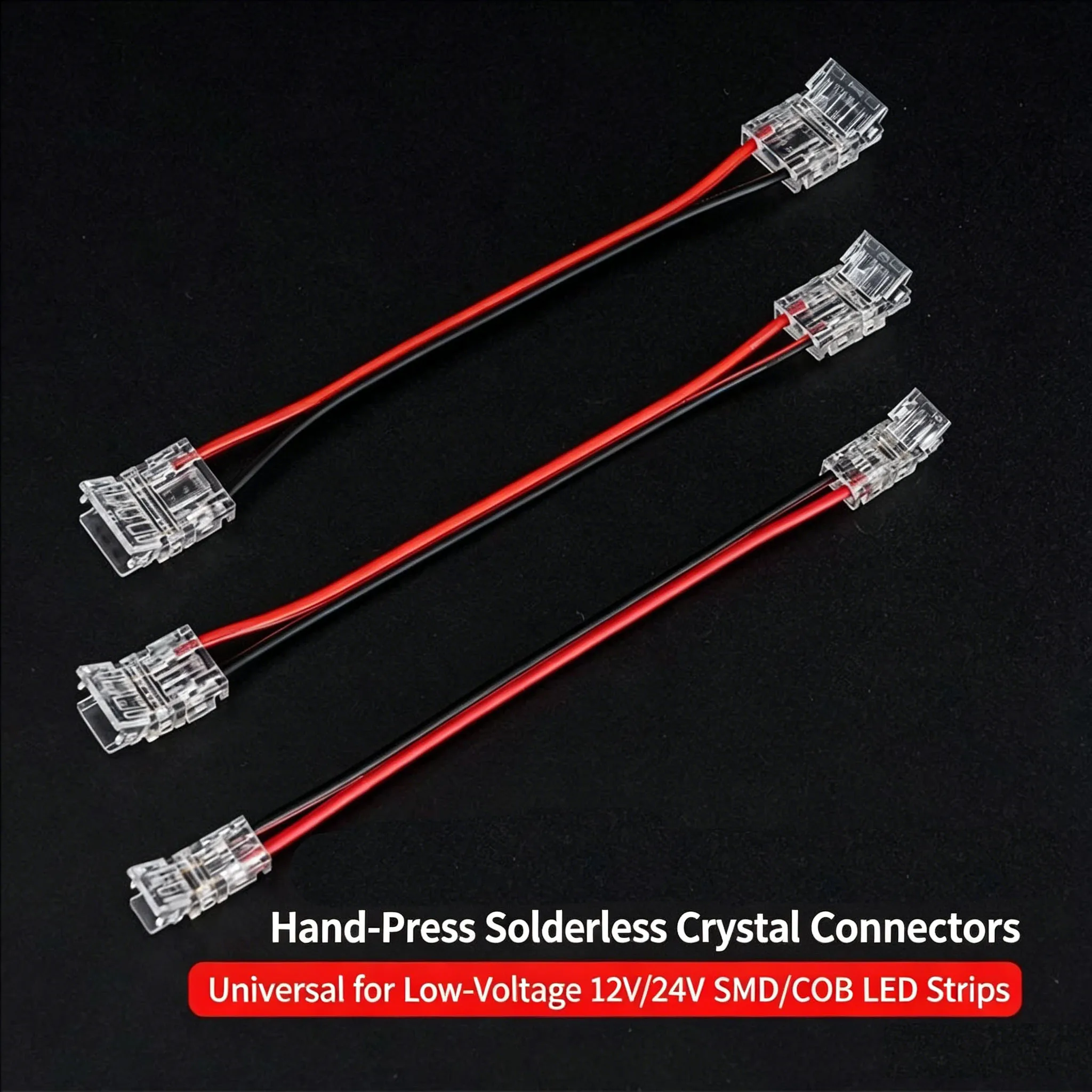COB LED Wire Connector 5mm 8mm 10mm Connection Solderless Mini Buckle FCOB RGB CCT LED Strip Lights 2 Pin Connector With Wire