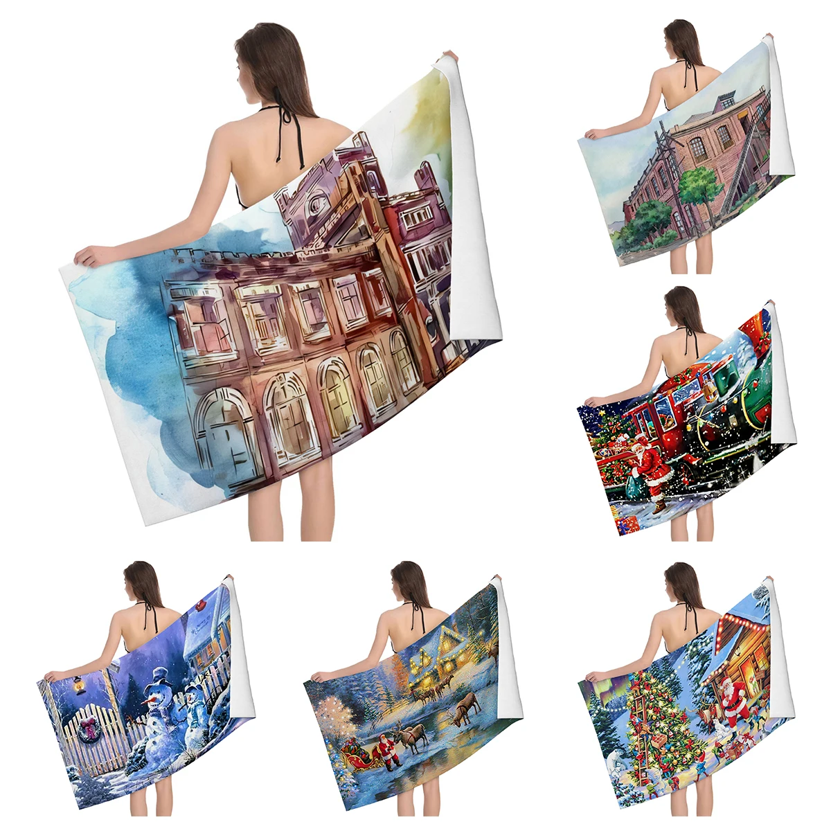 Home bath towels for the body towels Landscape animals bathroom quick drying microfiber beach towel man women large sports towel