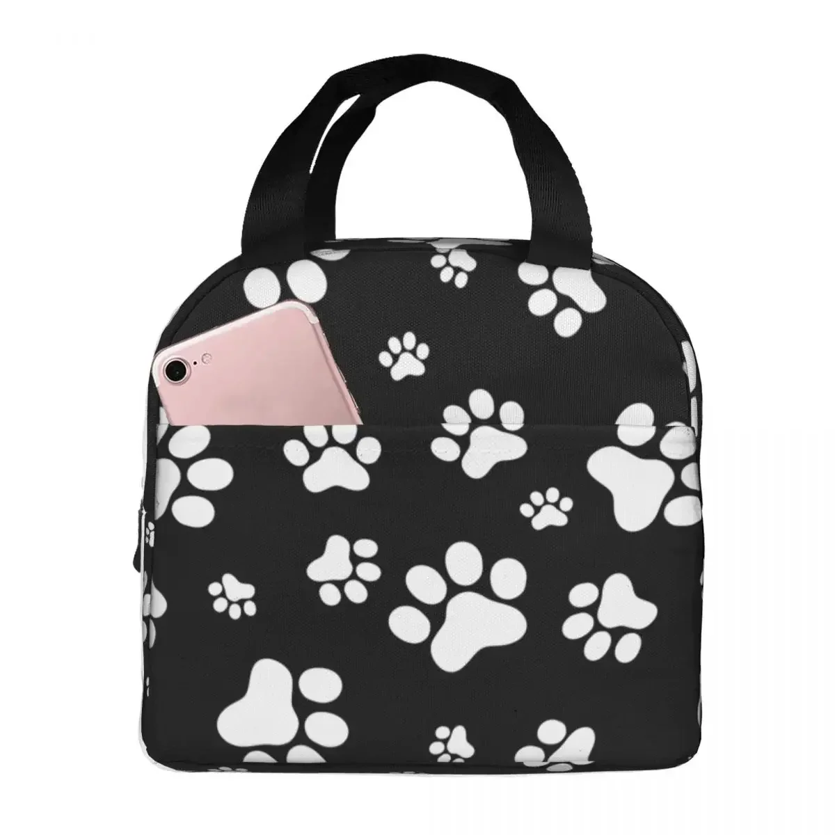 

Cute Animal Paw Pattern Lunch Bags Portable Insulated Canvas Cooler Thermal Cold Food Picnic Work Lunch Box for Women Kids