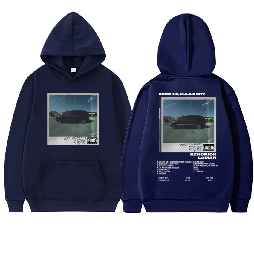 Hot Rapper Kendrick Lamar good kid maad city Album Cover Hoodie Men Women hip hop vintage streetwear Unisex Fleece Sweatshirt