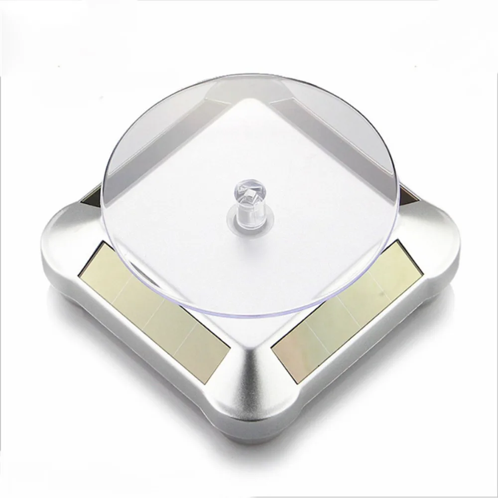 

Turntable Designed Solar Jewelry Display Stand Bracelet Necklace Phone Stand Rotating Table Solar Power Automatic 360 Degree