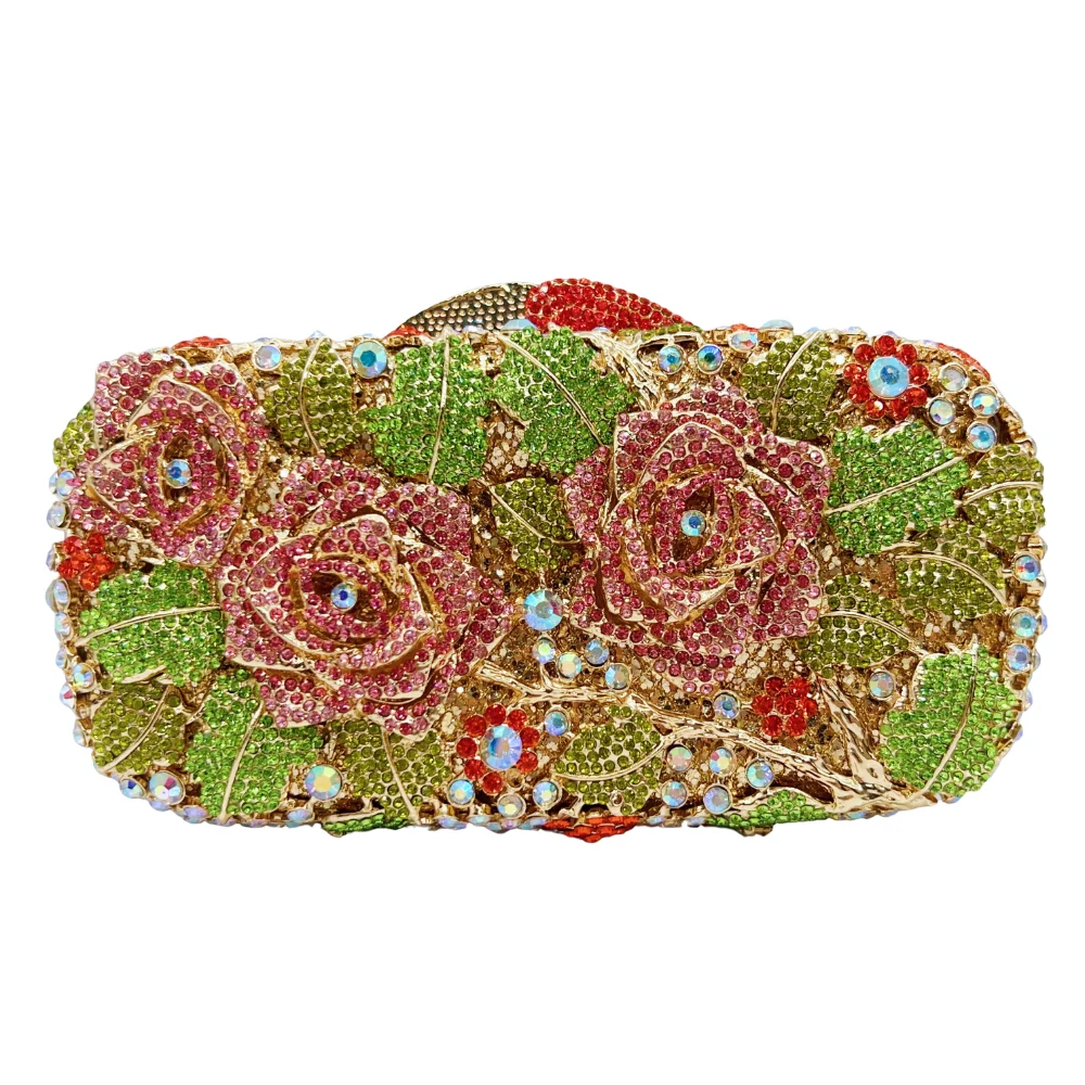 

3D Rose Clutch, Layered Petal Evening Bag for Women. OEM Custom Botanical Purse, Low MOQ Wholesale from Factory Direct