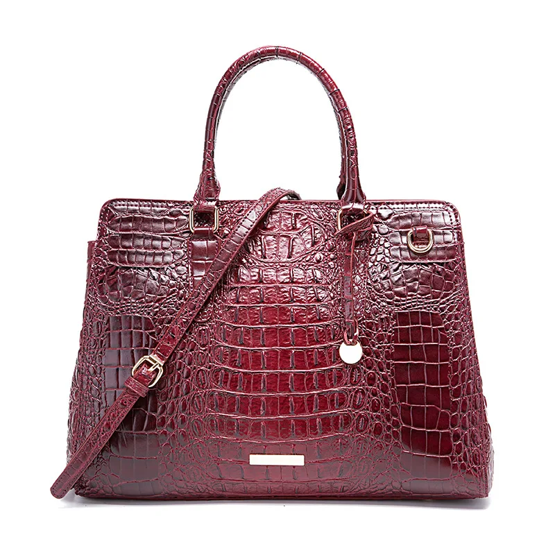 Leather Women Handbag Top Handle Shoulder Cross body Bag Fashion Crocodile pattern Purses and Handbags Messenger Tote Bags