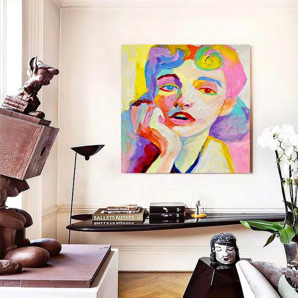 Aritist Handmade Modern Oil Painting Canvas Wall Art Decoration POP ART PORTRAIT painting Living Room Home Decoration  Painting