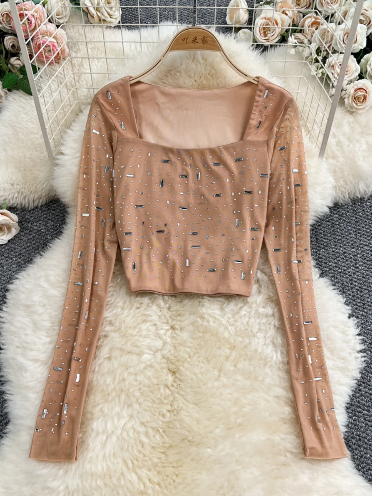 

Ele Sexy Faion для похудения с блестками квадратный комплект из двух предметов Fi Tail Long Dr для молодых женщин в весеннем сезоне 20-х годов