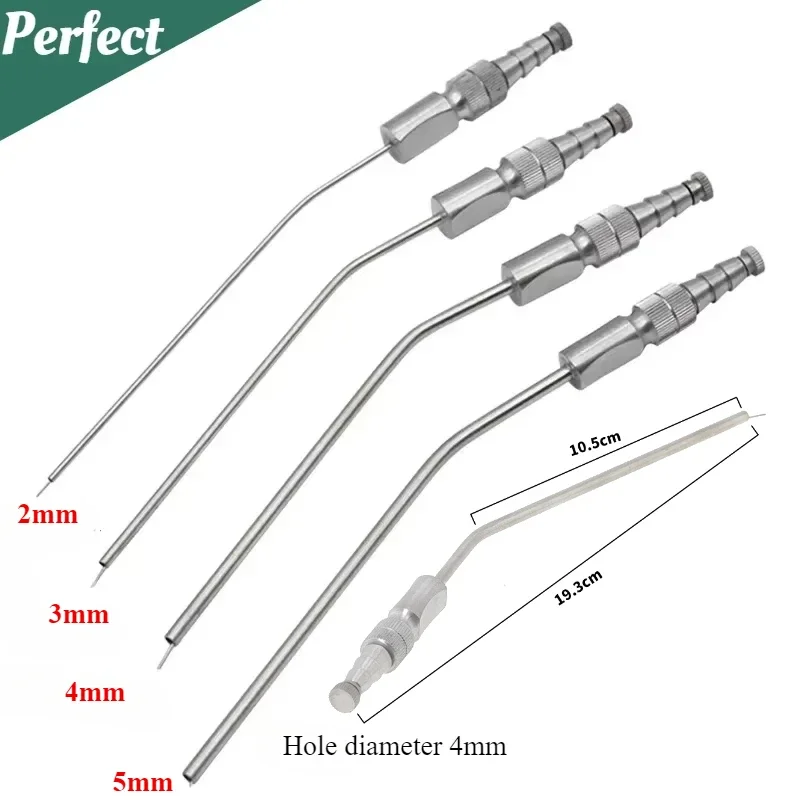 Dental Medical Surgery Aspirator 2/3mm/4mm/5mm  Weak Straw Implants Sucker Pipettes Stainless Steel Dental Implant Surgery Tools