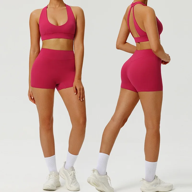 

2 Pieces Women's Tracksuit Seamless Yoga Set Workout Sportswear Gym High Waist Leggings Fitness Sports Suits