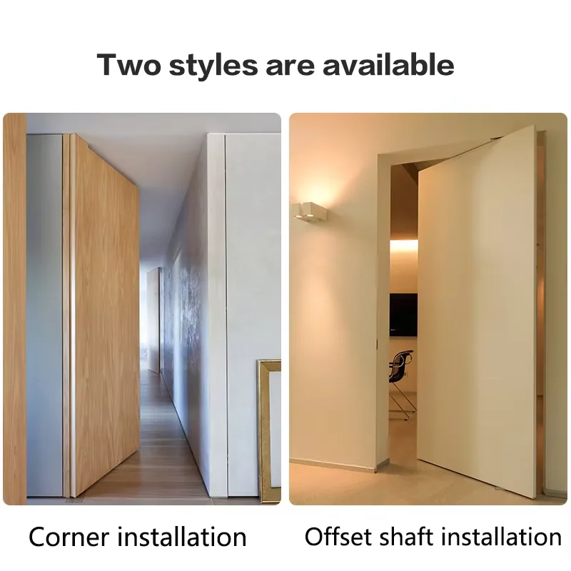Heavy Duty Door Floor Spring 360 Degree Rotation Invisible Hinge 90 Degree Stop Offset Pivot Hardware For Wood Aluminum Frame