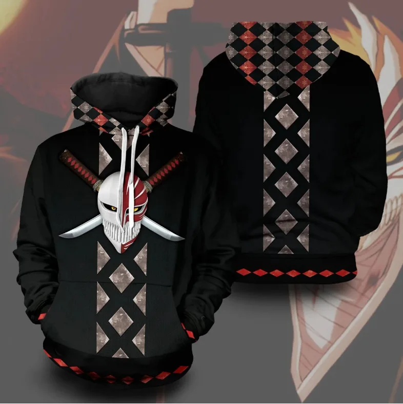 Japanese Anime Bleach Cosplay Hoodies 3D Printed Sweatshirt Men/Women Long Sleeve Tracksuit Pullover Harajuku Y2k Men's Clothing - Image 2