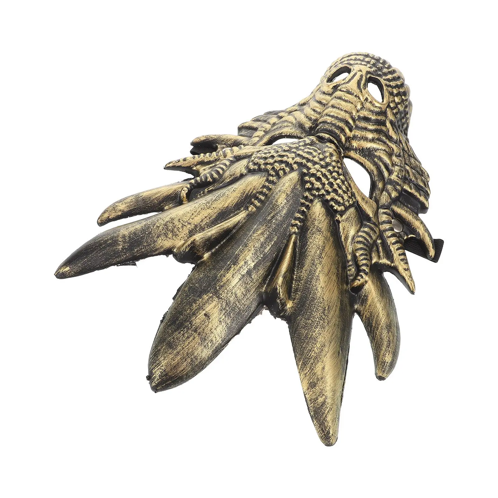 Dragon Mask Cosplay Costume Props Golden Plastic Halloween Masks for Kids Child