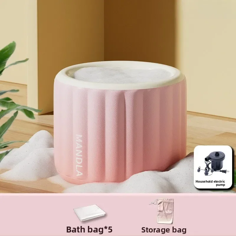 Bath Tub for Adults Winter Full Body Portable Shower Bucket Student Bath Tub Automatic Inflatable Boost Foldable Home Use