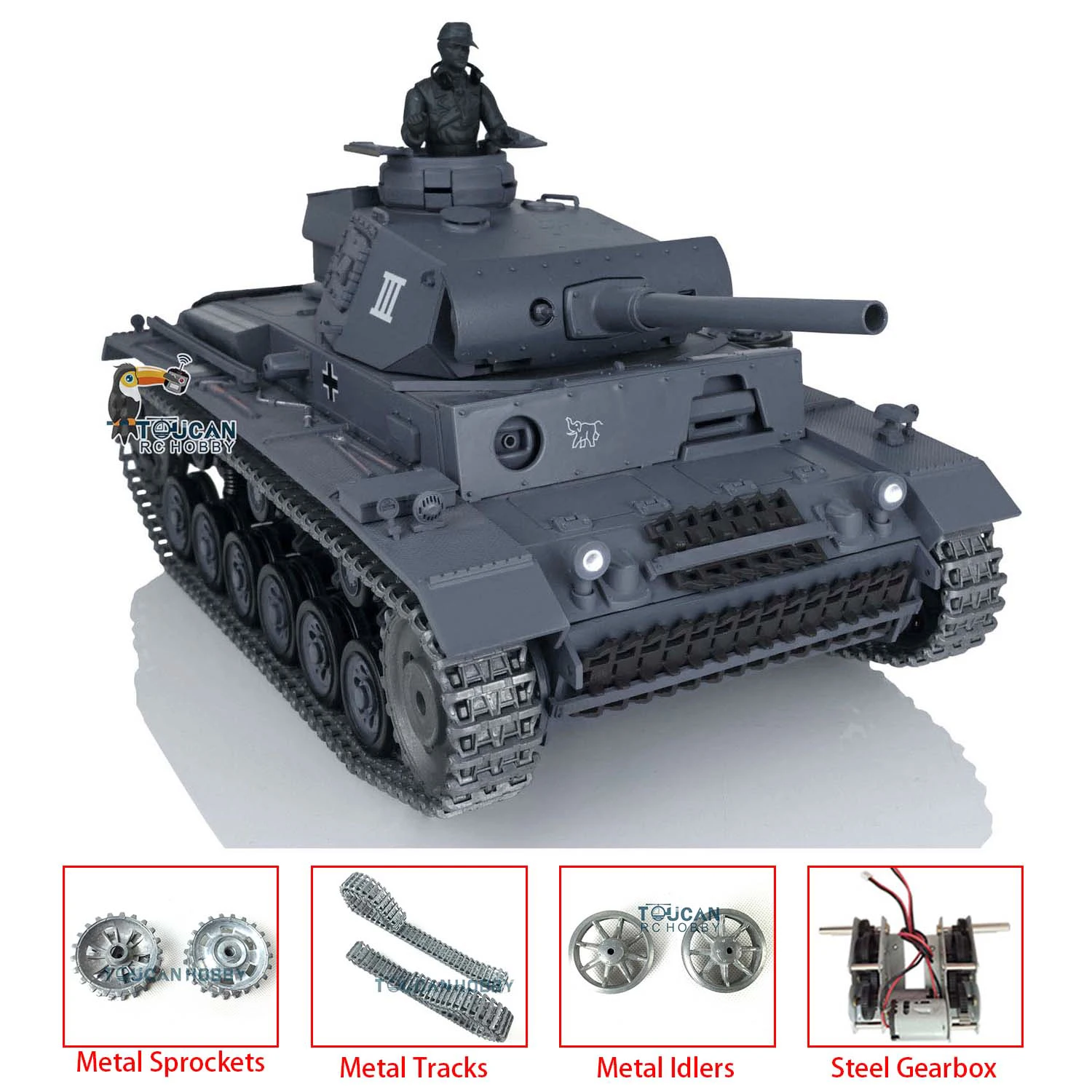 Estoque dos eua heng longo 1/16 7.0 rc panzer atualizado trilhos de metal alemão iii l rtr tanque controle rádio 3848 carro controle remoto th17342