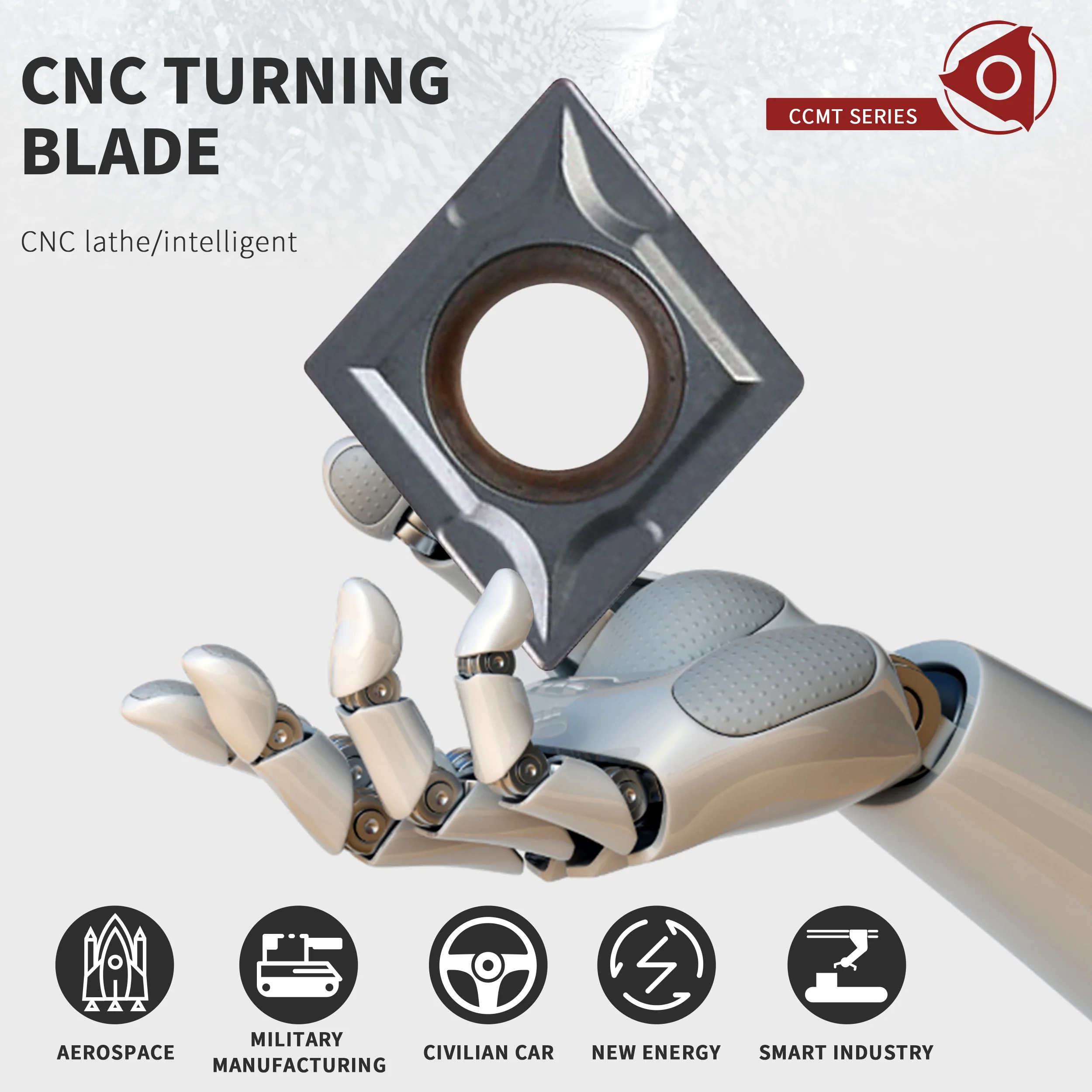 CCMT120404 CCMT120408 NK9030 CNC Lathe Carbide Insert Turning Tool Machining Cutting Positive Rake Angle Rhombus Have Hole Blade