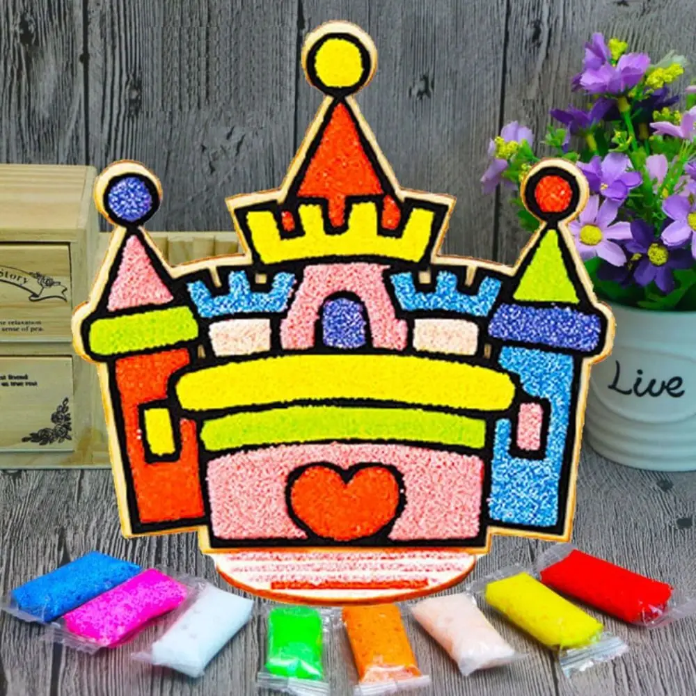 Peinture de boue de flocon de neige bricolage tridimensionnelle avec planche de bois peinture de boue de perle peinture de coloration