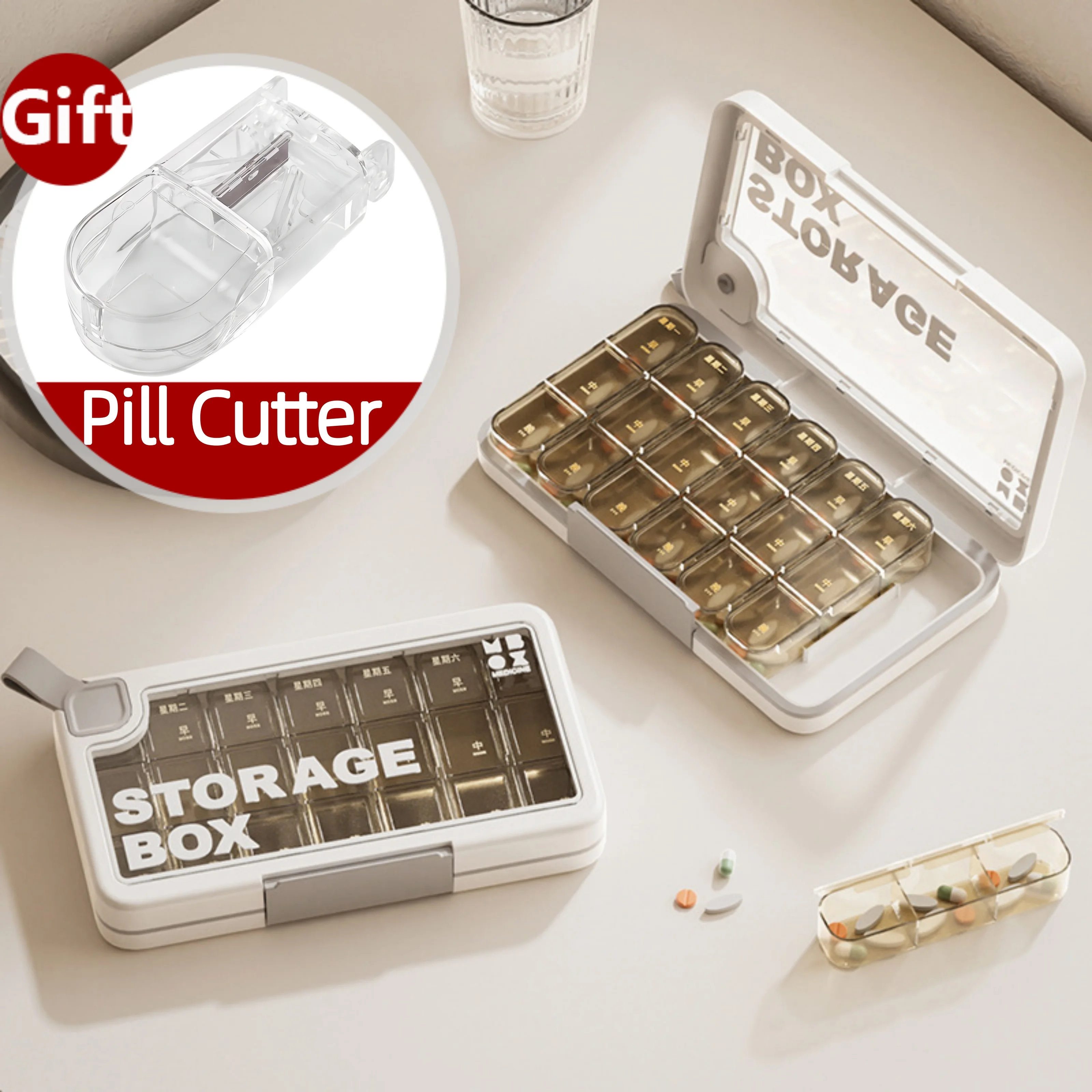 

Weekly Pill Organizer Pill Boxes Organizer 3 Times A Day Am Noon Pm Meet Travel Medication Container Vitamin Supplement Fish Oil