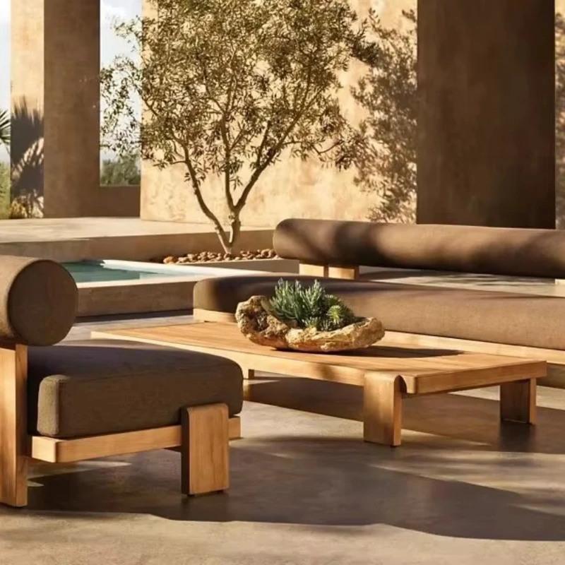 Hotel Patio Garden Sofa Set Teak Outdoor Teak Wooden Sofa Outdoor Furniture Solid Teak Sofa Set