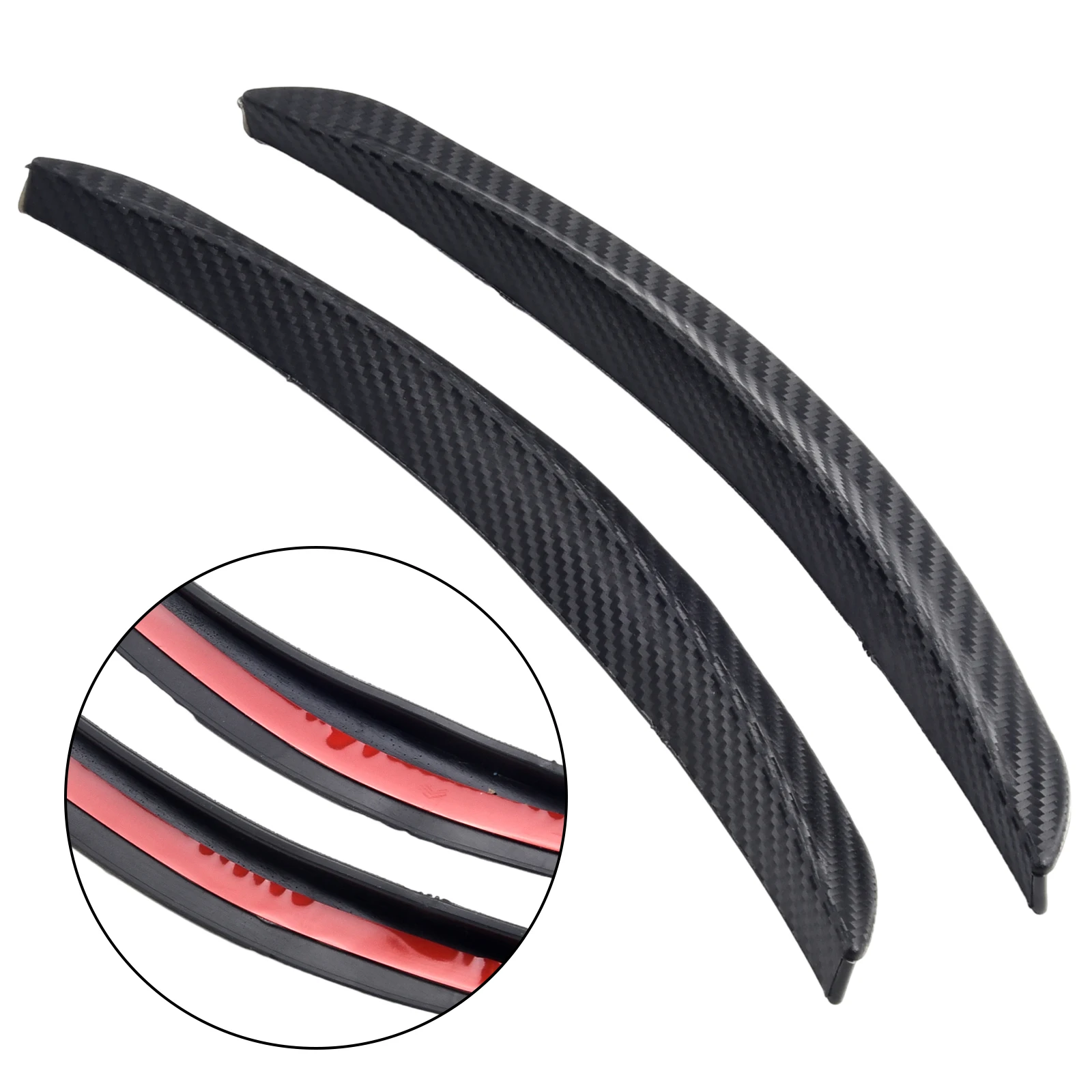 Lip Strips Protection Strip Kit 2 Pcs/set Auto Parts Pair Of Replacement Car Accessories Carbon Fiber Black Rubber Useful