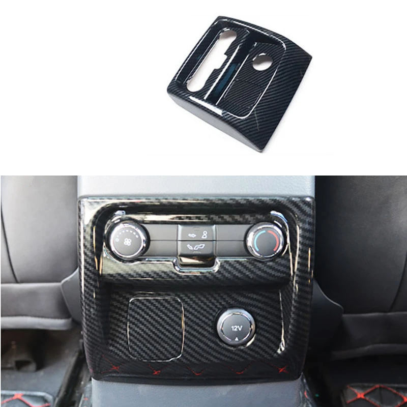 Carbon fiber color Air Conditioning Dashboard Vent Cover Fit for Ford Everest Endeavor