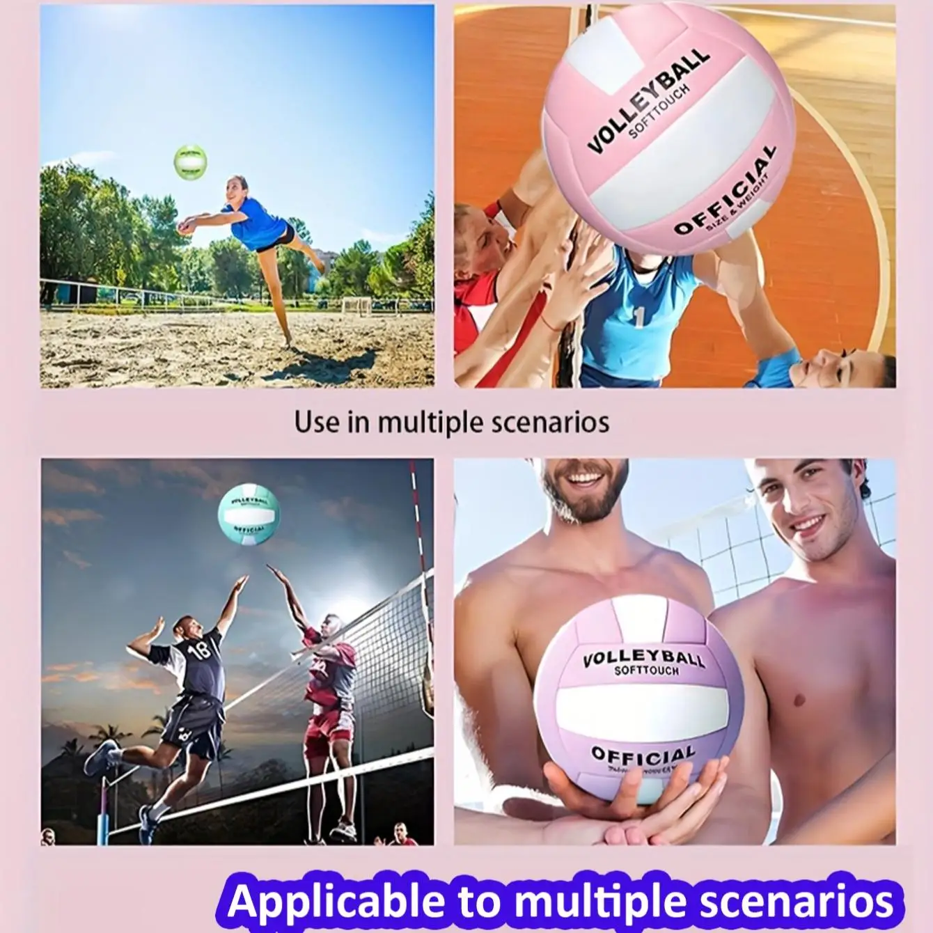 Ultra-Soft Beach Volleyball, Official Size 5 Ball, Suitable for Outdoor/indoor/pool/gym/training, Durable and Stable Sports Ball