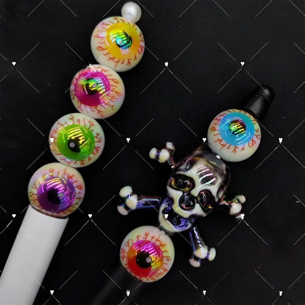 5/10 قطعة قلادة على شكل مقلة العين من الراتنج للهالوين، تستخدم في إكسسوارات تزيين عيد الهالوين وعيد الميلاد وعيد الشكر