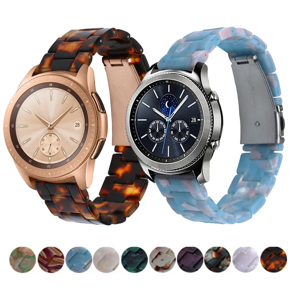 

20mm 22mm Resin Strap For Samsung Galaxy Watch 3/4/5/6 Gear S3/Active 2 Bracelet Band For Huawei Watch 3-4 GT 2-3 Pro 46mm/42mm