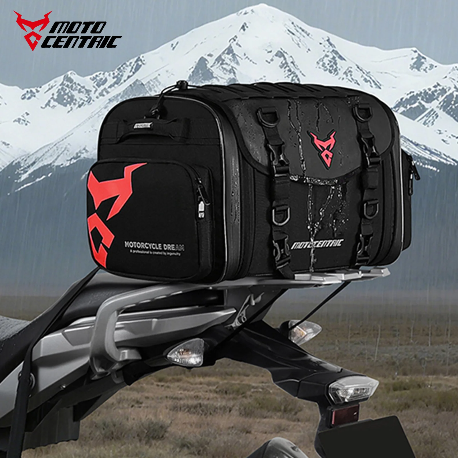 

Сумка для мотоцикла, расширяемая, 45 л, большая вместимость, водонепроницаемая, многофункциональная, для мотоцикла на заднее сиденье, для езды, дорожного багажа