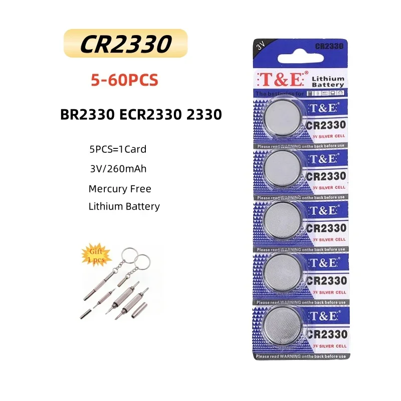 Button Coin Cells CR2330 Battery BR2330 ECR2330 2330 3V Lithium Battery For Watch Car Key Remote