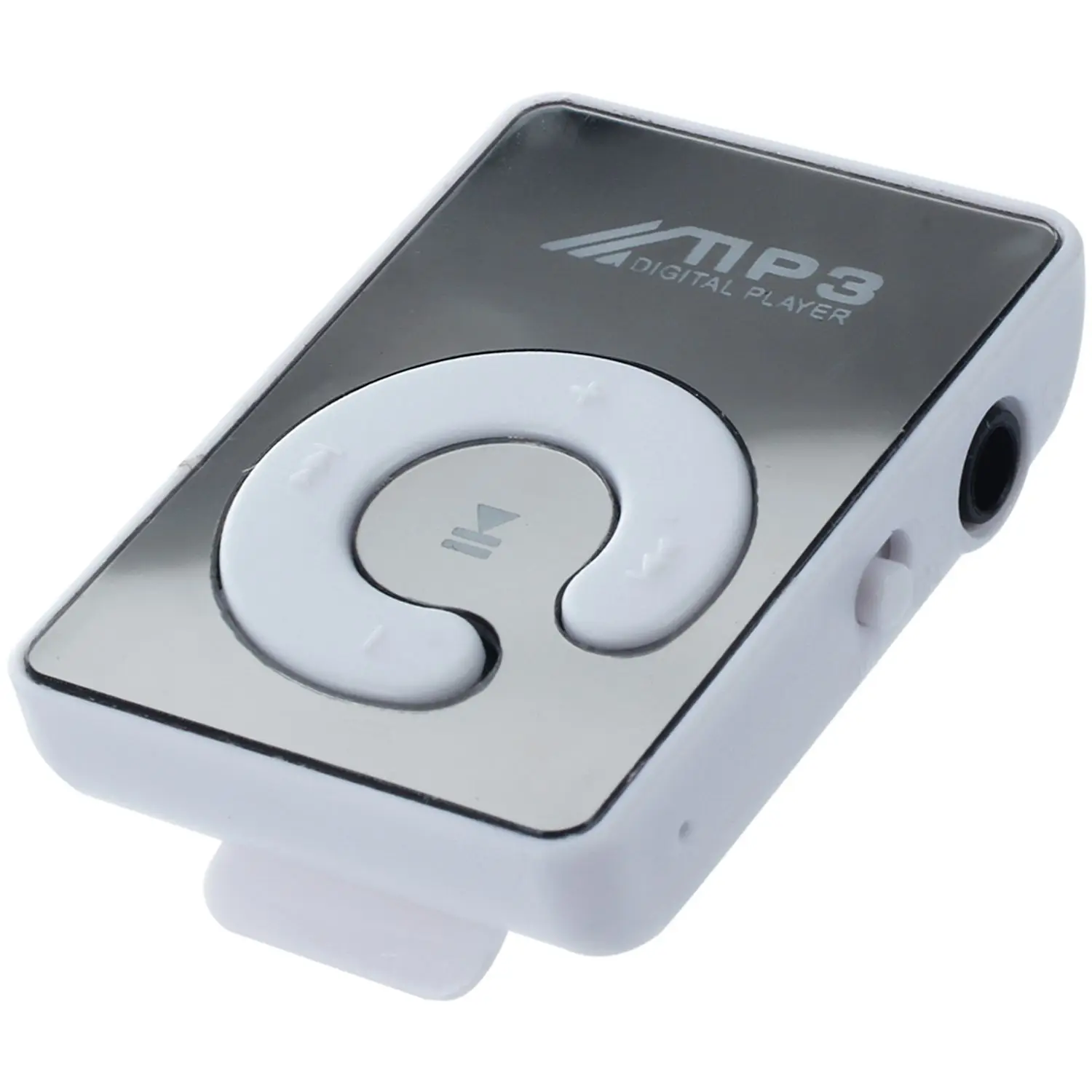 Mini Mirror Clip USB Digital Mp3 Music Player Support 8GB SD TF Card White