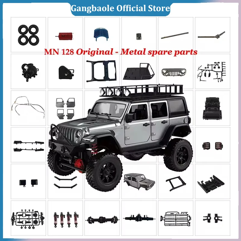 MN128 Wrangler MN86S Large G500 RC Car Parts Original Wave Box Steering Gear Shock Absorber Rotating Shaft Metal Bridge Tire Etc