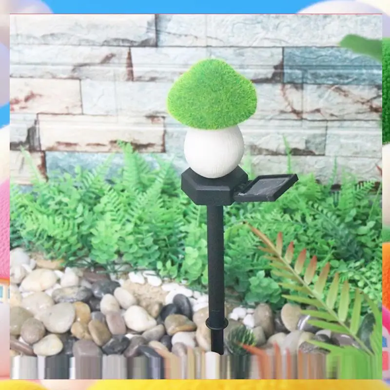 

Solar Flocking Mushroom Ground Plug Lamp Night Vision Lamp Garden Courtyard Decorative Lamp-ABUA
