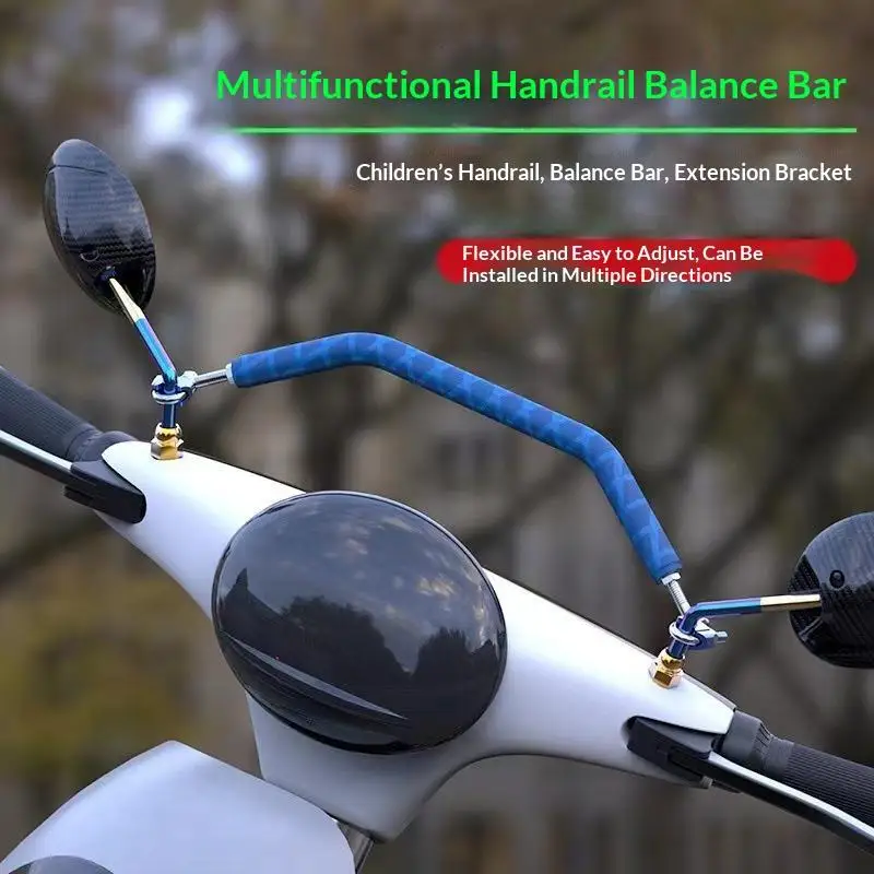 Electric Scooter Motorcycle Balance Bar Multifunctional Handrail Extension Crossbar Child Auxiliary Handle For Motorbike Refit