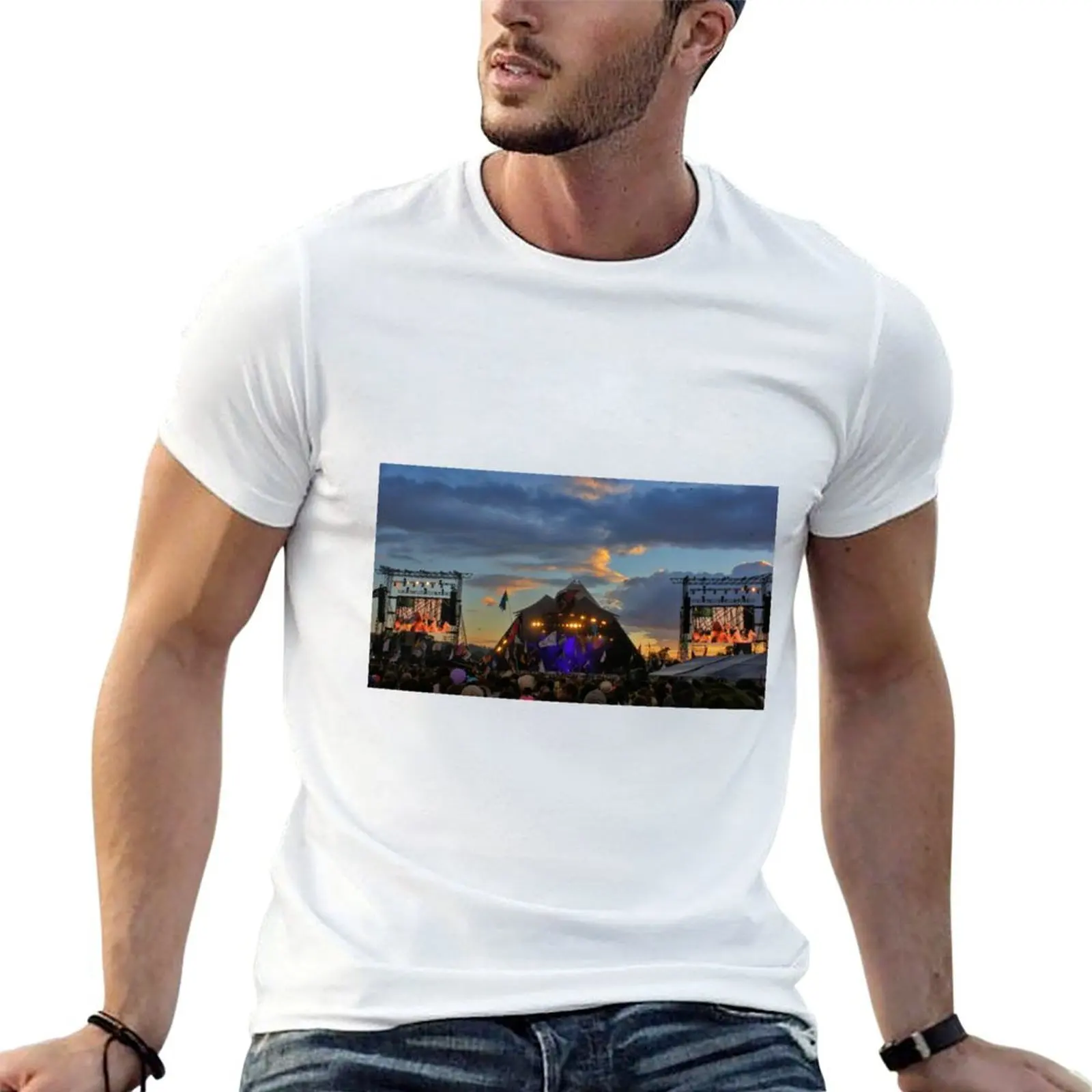 Pyramid Stage At The Glastonbury Music Festival T-Shirt oversized t shirt funny gifts t shirts for men