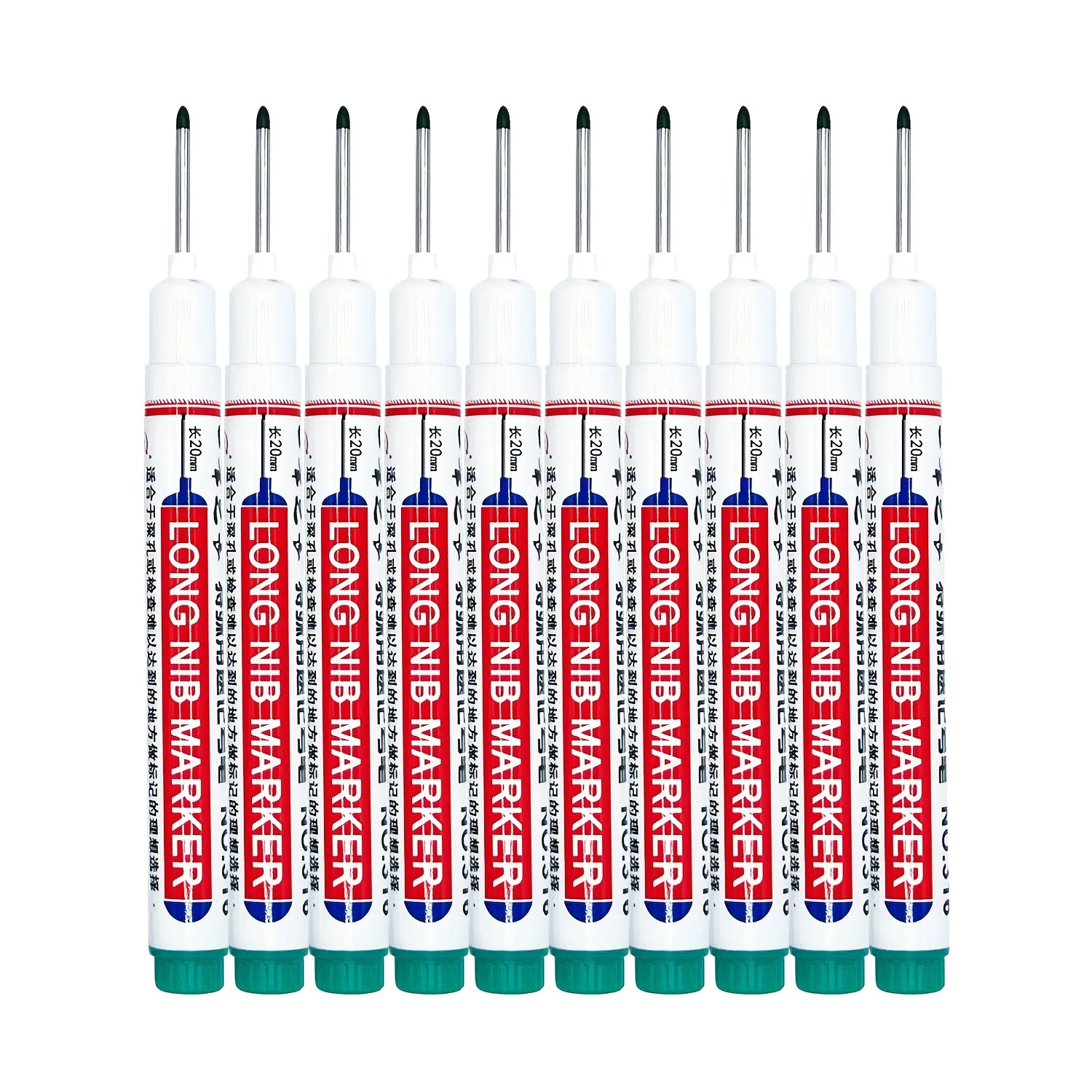 5-15 stuks 20mm Diepe Gat Lange Punt Markeringen Voor Metaal Perforeren Pen Waterdicht Badkamer Houtbewerking Decoratie Multifunctioneel