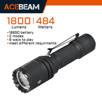 ACEBEAM Defender P16 Dual Tail Switch Tactical Flashlight, Long Range 484m 1800lm Compact LED Flashlights Instant Strobe