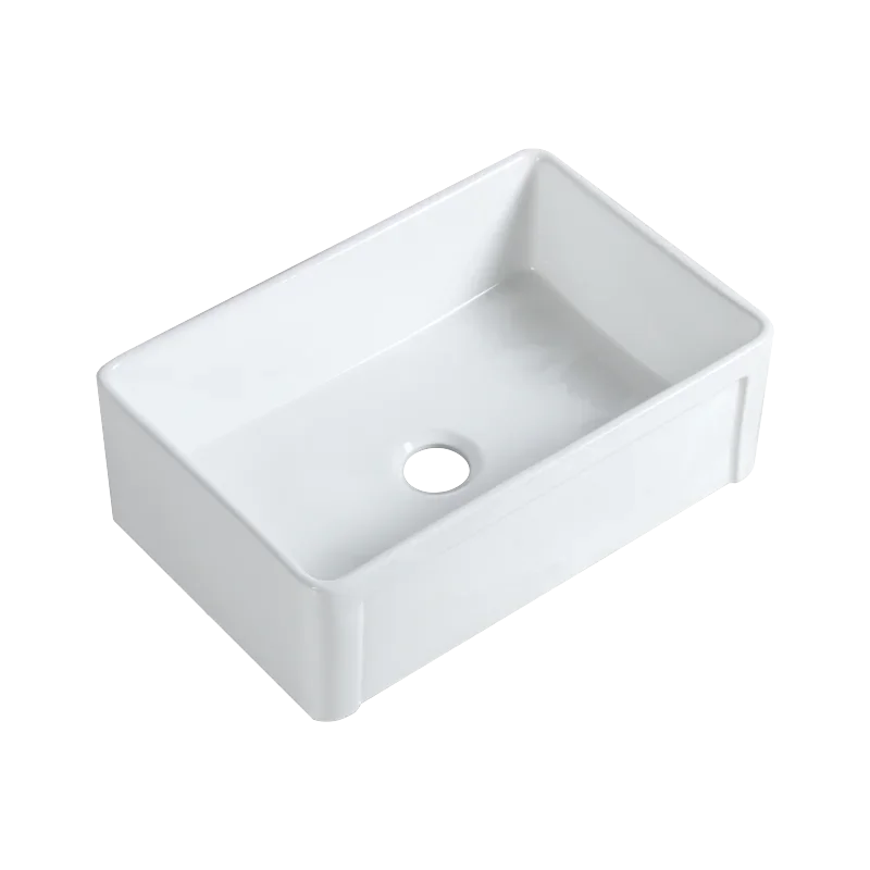 

Ceramic sink single trough under the table basin imported kitchen household embedded large integrated sink.