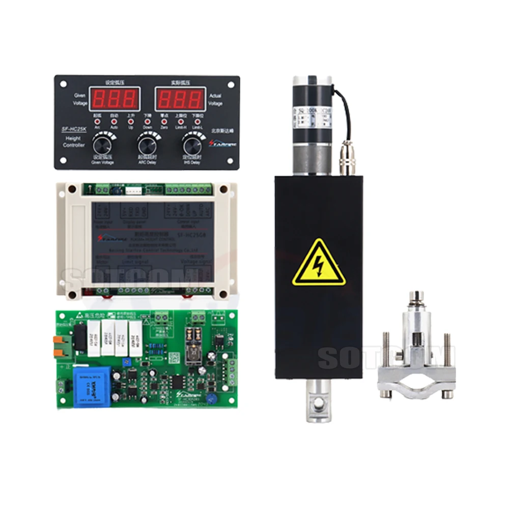 Cnc Sf-hc25k Plasma Arc Voltage Height Controller+thc Lifter Jykb-100-dc24v-t3+1 Anti-collision Fixture+2 Grounding Switches