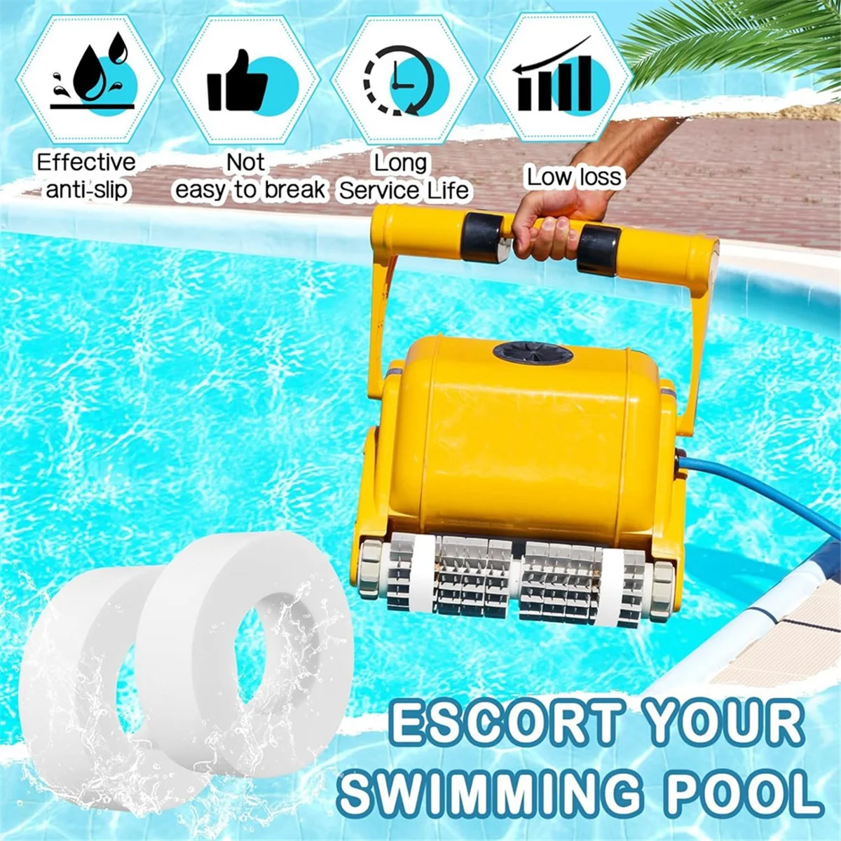 Substituição de anéis de escalada SYJZ 8 peças 6101611   para limpador robótico de piscinas Dolphin M200 M400 M500