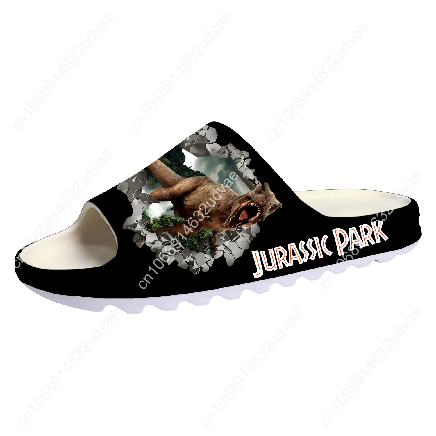 Jurassic Dinosaur World Park Soft Sole Sllipers Home Clogs Customized Step On Water Shoes Men Women Teenager Step in Sandals